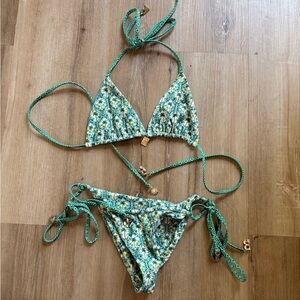 Blackbough Green Floral Bikini